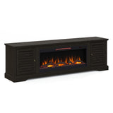 Devine 83 inch Electric Fireplace TV Console for TVs up to 95 inches, Clove finish