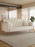 Love seat sofa, American retro beige velvet
