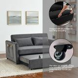 Convertible Sofa Bed Velvet Double Sofa with Pullout Bed, Seat with Adjustable Backrest