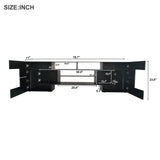 TV Stand with 2 Illuminated Glass Shelves, High Gloss Entertainment Center