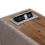 Light Gray Fabric 7Pc Modular Sectional Sofa Chaise with USB Storage Console Table