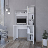Grant White 3-Tier Storage Shelves Computer Desk