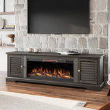 Devine 83 inch Electric Fireplace TV Console for TVs up to 95 inches, Clove finish
