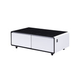 Modern Smart Coffee Table with Built-in Fridge, Bluetooth Speaker