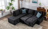 Black Sleeper Sectional Sofa