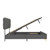Queen Platform Bed Frame With pneumatic hydraulic Lift function