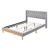 Queen Size Upholstered Platform Bed with Two Nightstands and Storage Bench