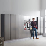 Star Series Wood Utility Storage Garage Cabinet in Metallic Gray