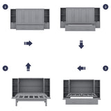 Full Size Murphy Bed with Shelves, Drawers and USB Ports