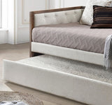 Beige Stylish Daybed with Trundle 1pc Solid Wood Frame