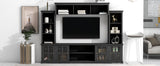 Minimalism Style Entertainment Wall Unit with Bridge, Modern TV Console Table for TVs Up to 70"