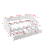 Twin Size Daybed with Two Drawer Trundle