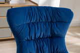 Velvet Fabric Rocking Chair,Blue