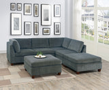 Grey Sectional 6pc Couch Set Corner L