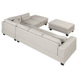 Modern Sectional Sofa with Storage Ottoman