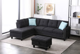 Left Hand Facing Sofa & Chaise with Ottoman
