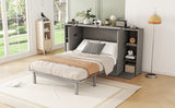 Full Size Murphy Bed with Shelves, Drawers and USB Ports