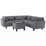Modern Sectional Sofa with coffee table ottoman