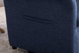 Navy Blue Fabric Swivel Rocking Chair