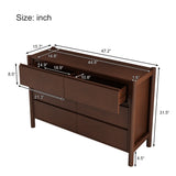 Queen 4 Piece Bedroom Set Mid Century Modern  Platform Bed with Two Nightstands and Dresser