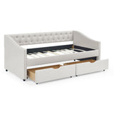 Twin Size Daybed with Drawers Upholstered