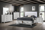 ACME Haiden QUEEN BED W/STORAGE LED & White Finish BD01425Q