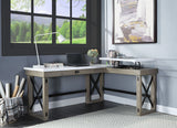 Rustic Oak finish Writing Desk w/Lift Top in Marble Top