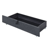 Queen Size Upholstered Platform Bed with LED Frame and 4 Drawers, Linen Fabric