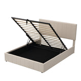 Queen size Upholstered Platform bed with a Hydraulic Storage System