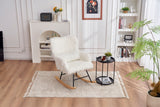 White Rocking Chair Solid Wood Legs
