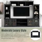 Minimalism Style Entertainment Wall Unit with Bridge, Modern TV Console Table for TVs Up to 70"