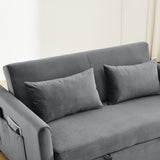 Convertible Sofa Bed Velvet Double Sofa with Pullout Bed, Seat with Adjustable Backrest
