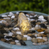 Antique Blue Contemporary Cement Water Fountain, Outdoor Bird Feeder/Bath Fountain, Antique Blue Water feature with Light For Garden, Lawn, Deck & Patio