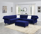 Ottoman Indigo Blue Velvet Accent