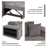 Modern L-Shape 3 Seat Reversible Sectional Couch, Pull Out Sleeper Sofa with Storage
