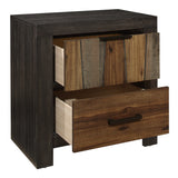Unique Style Nightstand - Multi-Tone Wire Brushed Finishes