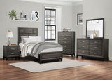 Contemporary Styling Gray Finish Nightstand Dovetail Drawers