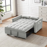 Modern Velvet Loveseat Futon Sofa Couch Pullout Bed