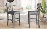 Farmhouse 3 Piece Round Counter Height Kitchen Dining Table Set