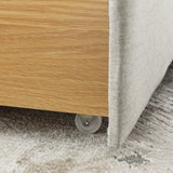 Beige Upholstered Twin Size Daybed with Two Drawers