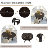 Farmhouse Dining Table Set Wood Round Extendable Dining Table