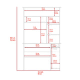 Compu 180 Hutch Desk, Multiple Shelves, Retractable Keyboard Tray, CPU Door Panel, One Drawer, Grey Oak -Smokey Oak