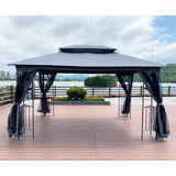 13x10 Outdoor Patio Gazebo Canopy Tent With Ventilated Double Roof And Mosquito net