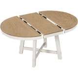 5-Piece Farmhouse Dining Table Set Wood Round Extendable Dining Table