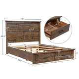 Queen Rustic Reclaimed Solid Wood Framhouse 6 Piece Bedroom Set