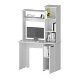 Grant White 3-Tier Storage Shelves Computer Desk