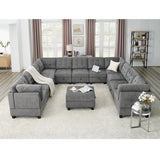 Grey U shape Modular Sectional Sofa
