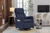 Navy Blue Fabric Swivel Rocking Chair