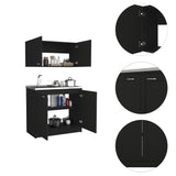 Cambridge 2-piece Rectangle Cabinet Set Black