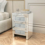 Silver Mirrored Nightstand